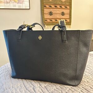 Tory Burch Black Saffiano Leather Tote